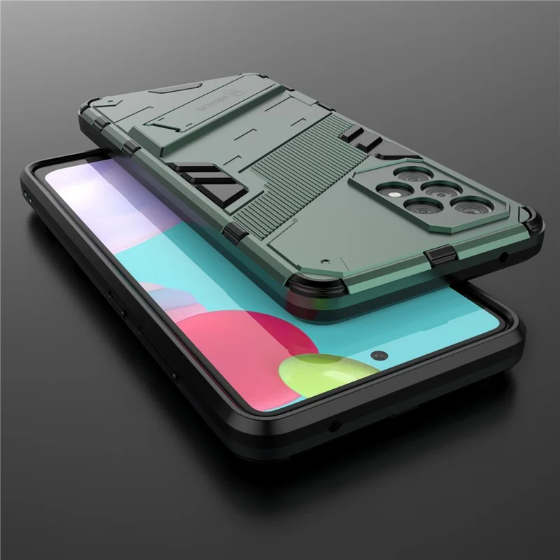 Armor Shockproof Military Hard PC + TPU Bumper Hybrid Protective Cover for Samsung Galaxy A52 4G/5G / A52s 5G - Green