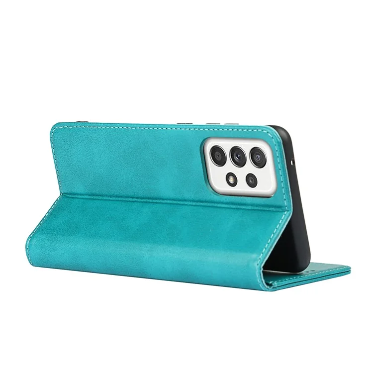 Caja de Cuero Del Imán de Diserdo Aumáto de Disero Automáto Para Samsung Galaxy A51 5G (version de la UE) - Bebe Azul