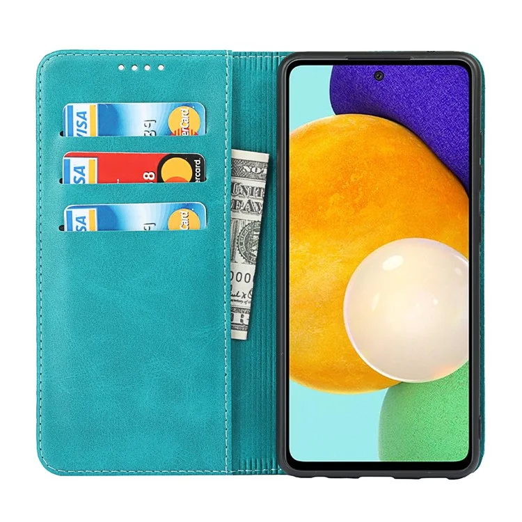 Caja de Cuero Del Imán de Diserdo Aumáto de Disero Automáto Para Samsung Galaxy A51 5G (version de la UE) - Bebe Azul