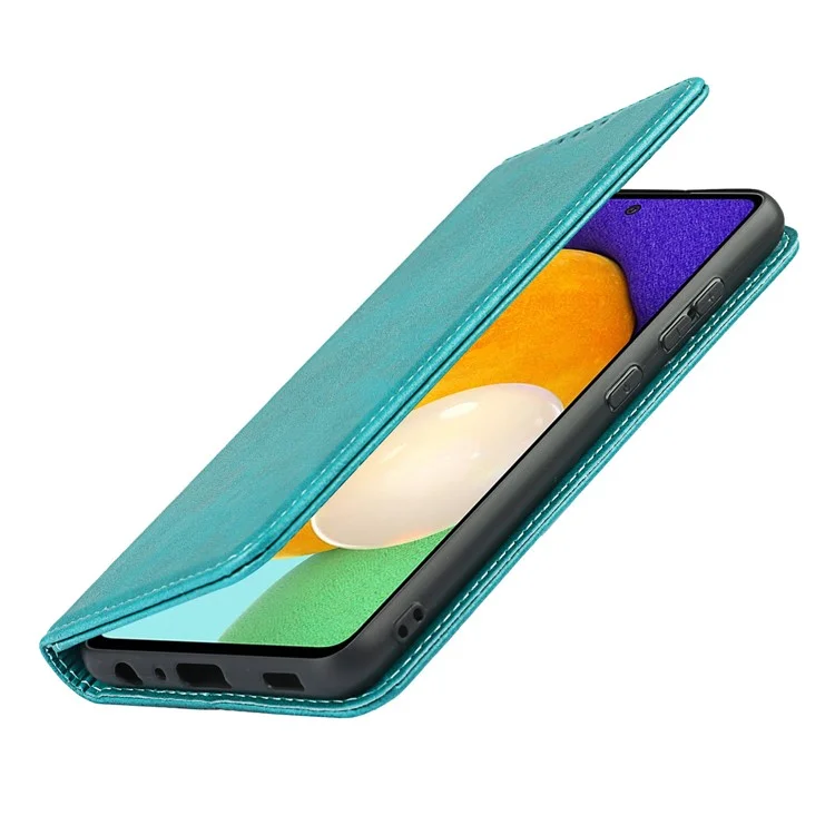 Caja de Cuero Del Imán de Diserdo Aumáto de Disero Automáto Para Samsung Galaxy A51 5G (version de la UE) - Bebe Azul