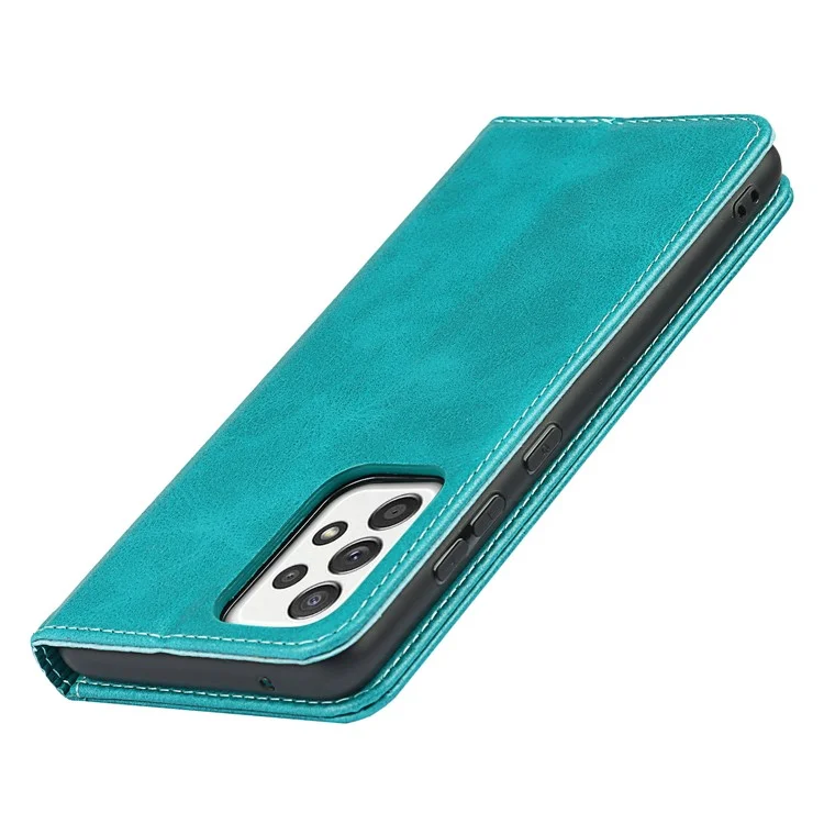 Caja de Cuero Del Imán de Diserdo Aumáto de Disero Automáto Para Samsung Galaxy A51 5G (version de la UE) - Bebe Azul