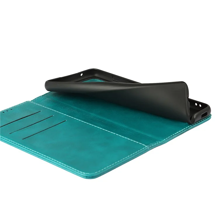 Caja de Cuero Del Imán de Diserdo Aumáto de Disero Automáto Para Samsung Galaxy A51 5G (version de la UE) - Bebe Azul