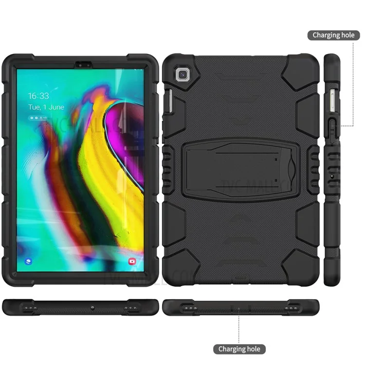 Capa de Tablet Híbrida à Prova de Choques da Série King Kong com Suporte para Samsung Galaxy Tab S5e SM-T720 / SM-T725 - Preta 