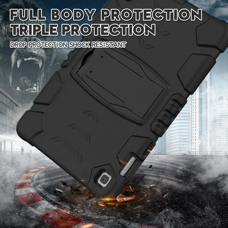 Capa de Tablet Híbrida à Prova de Choques da Série King Kong com Suporte para Samsung Galaxy Tab S5e SM-T720 / SM-T725 - Preta 