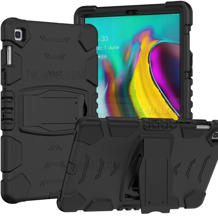 Capa de Tablet Híbrida à Prova de Choques da Série King Kong com Suporte para Samsung Galaxy Tab S5e SM-T720 / SM-T725 - Preta 