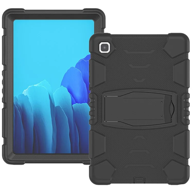 PC + Silicone Hybrid Tablet Cover with Kickstand for Samsung Galaxy Tab A7 10.4 (2020) / (2022) T500 / T505 / T507 / T505N - Black / Black