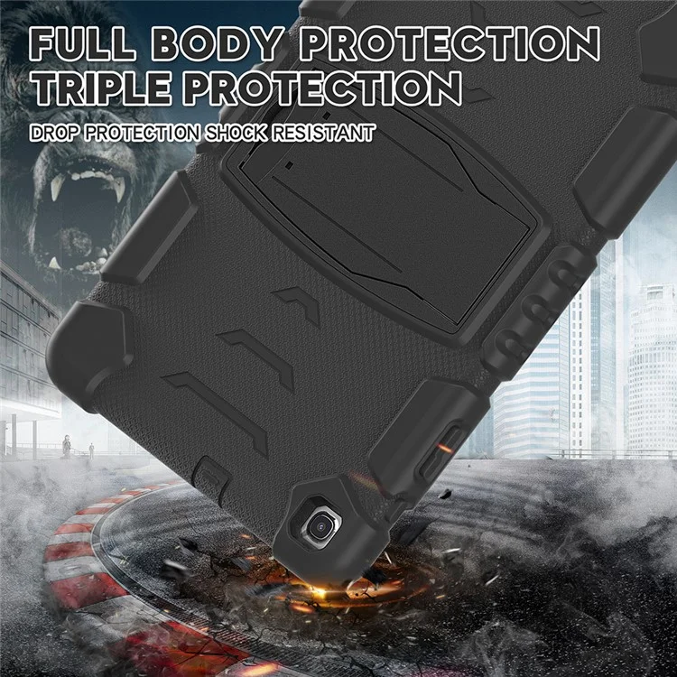 Capa Híbrida de PC + Silicone com Suporte para Samsung Galaxy Tab A7 10.4 (2020) / (2022) T500 / T505 / T507 / T505N - Preto / Preto