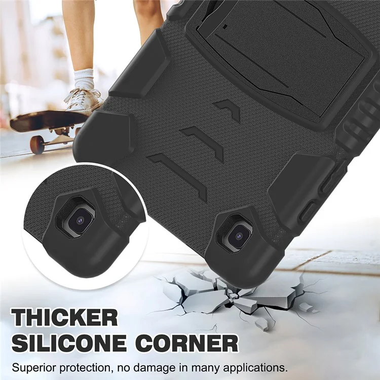 Capa Híbrida de PC + Silicone com Suporte para Samsung Galaxy Tab A7 10.4 (2020) / (2022) T500 / T505 / T507 / T505N - Preto / Preto