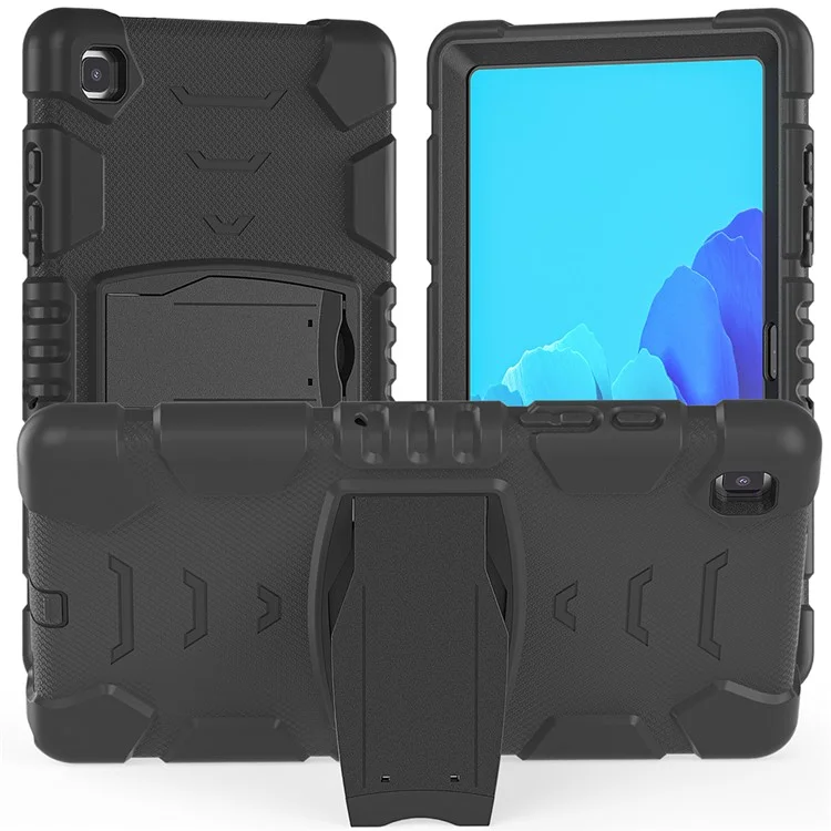 PC + Cubierta de Tableta Híbrida de Silicona Con Papel de Patada Para Samsung Galaxy Tab A7 10.4 (2020) T500/T505/T507/T505N - Negro Negro