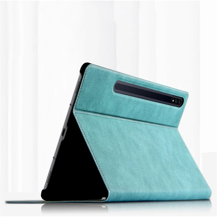 Deer Pattern Book Notebook Style PC Stand Folio PU Leather Hard Cover Case for Samsung Galaxy Tab S7+ / Tab S7 FE / Tab S8+ - Azul