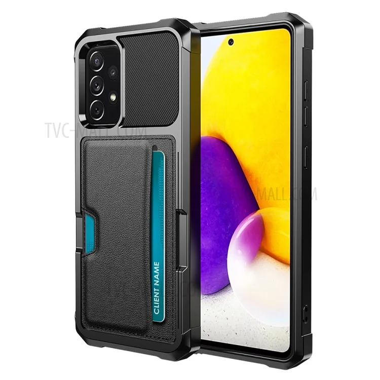 ZM02 PU Leather Coated PC + TPU All Round Shockproof Phone Back Case per Samsung Galaxy A52 4G/5G / A52s 5G - Nero