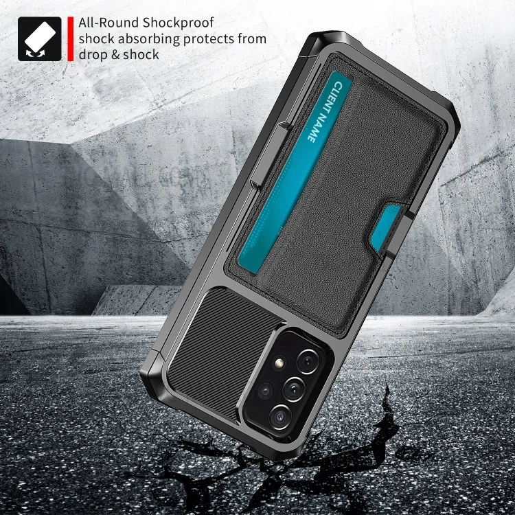 ZM02 PU Leather Coated PC + TPU All Round Shockproof Phone Back Case per Samsung Galaxy A52 4G/5G / A52s 5G - Nero