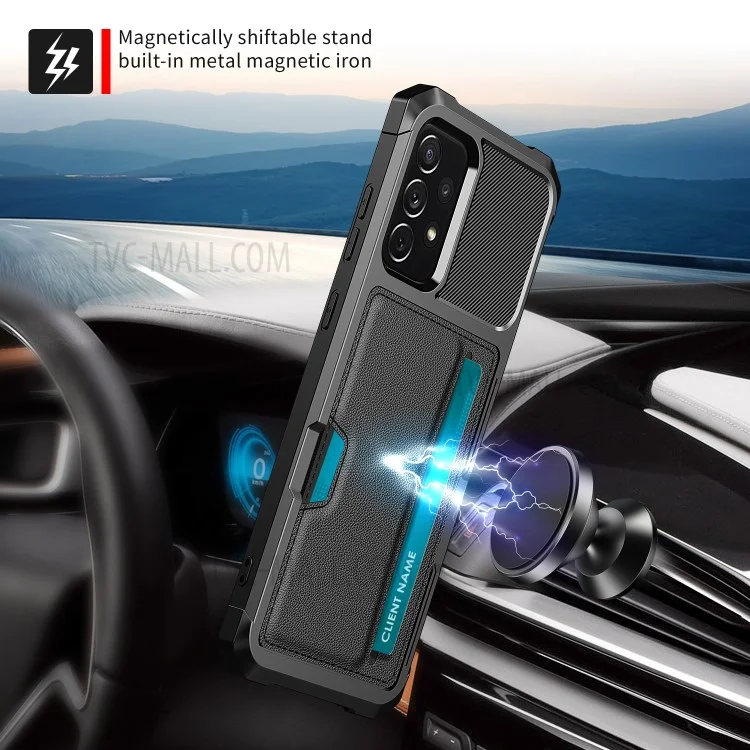 ZM02 PU Leather Coated PC + TPU All Round Shockproof Phone Back Case per Samsung Galaxy A52 4G/5G / A52s 5G - Nero