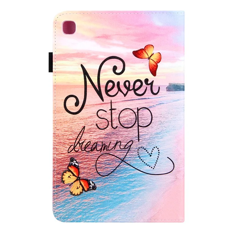 Silk Pattern Multiple Viewing Angles Shockproof Tablet Case Shell Stand Cover for Samsung Galaxy Tab A7 Lite 8.7-inch / SM-T220 (Wi-Fi) / SM-T225 - Never Stop Dreaming