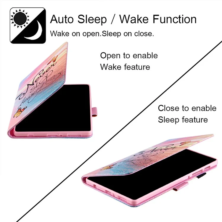 Silk Pattern Multiple Viewing Angles Shockproof Tablet Case Shell Stand Cover for Samsung Galaxy Tab A7 Lite 8.7-inch / SM-T220 (Wi-Fi) / SM-T225 - Never Stop Dreaming