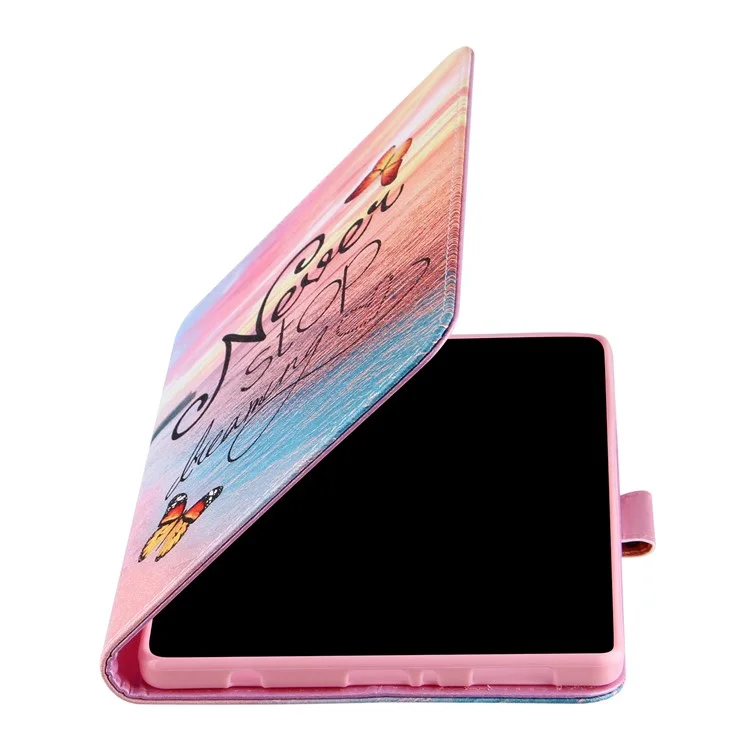 Silk Pattern Multiple Viewing Angles Shockproof Tablet Case Shell Stand Cover for Samsung Galaxy Tab A7 Lite 8.7-inch / SM-T220 (Wi-Fi) / SM-T225 - Never Stop Dreaming