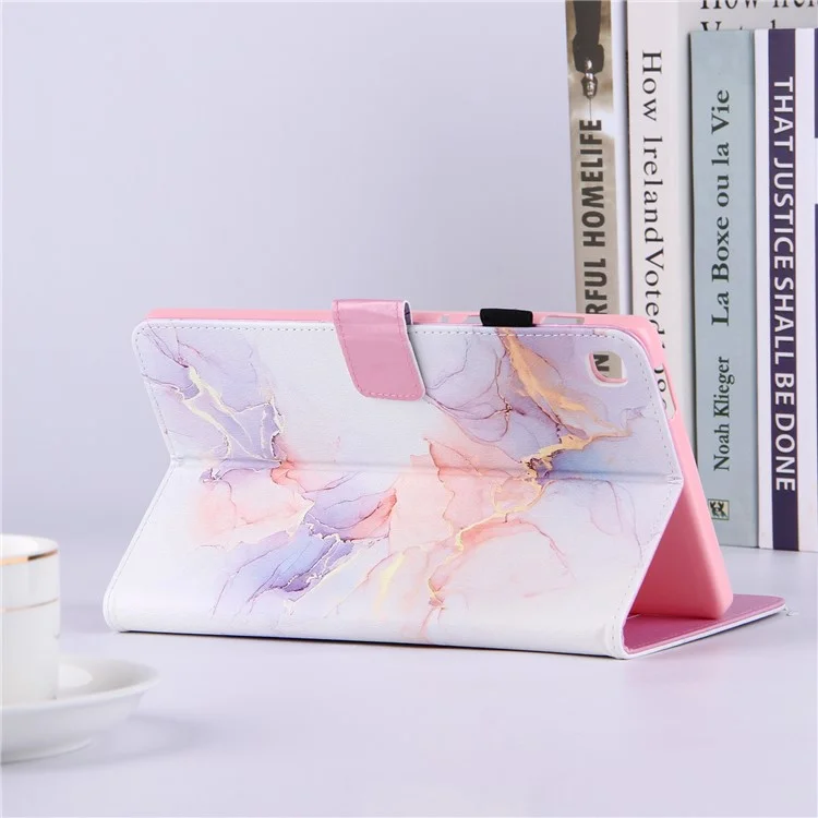 Silk Pattern Multiple Viewing Angles Shockproof Tablet Case Shell Stand Cover for Samsung Galaxy Tab A7 Lite 8.7-inch / SM-T220 (Wi-Fi) / SM-T225 - Milky Way Marble White