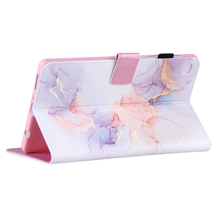 Silk Pattern Multiple Viewing Angles Shockproof Tablet Case Shell Stand Cover for Samsung Galaxy Tab A7 Lite 8.7-inch / SM-T220 (Wi-Fi) / SM-T225 - Milky Way Marble White