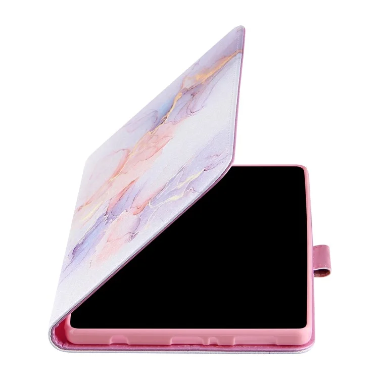 Silk Pattern Multiple Viewing Angles Shockproof Tablet Case Shell Stand Cover for Samsung Galaxy Tab A7 Lite 8.7-inch / SM-T220 (Wi-Fi) / SM-T225 - Milky Way Marble White