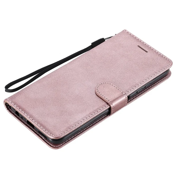 KT Leather Series-2 Wallet Stand in Pelle Involucro Con Involucro di Cinghia Per Samsung Galaxy A22 5G (versione Ue) - Oro Rosa