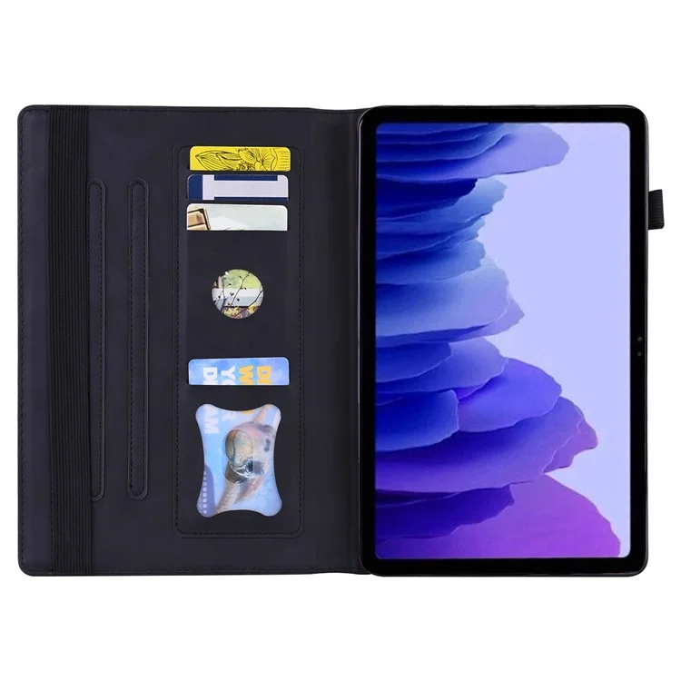 Front Pocket Leather Wallet Stand Tablet Cover for Samsung Galaxy Tab A7 10.4 (2020) / (2022) - Black