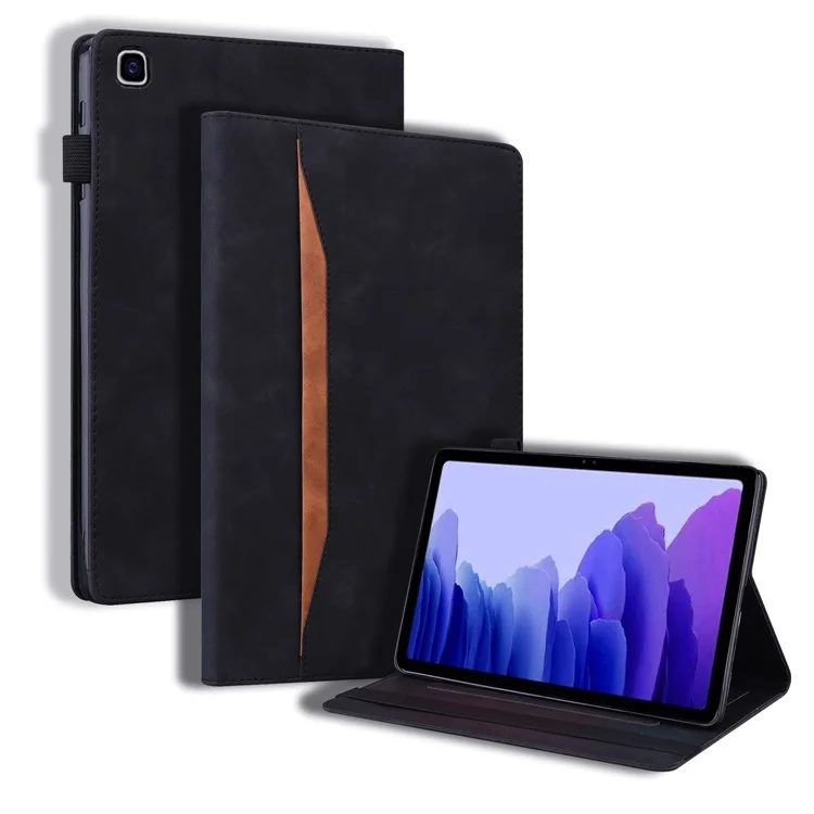 Front Pocket Leather Wallet Stand Tablet Cover for Samsung Galaxy Tab A7 10.4 (2020) / (2022) - Black