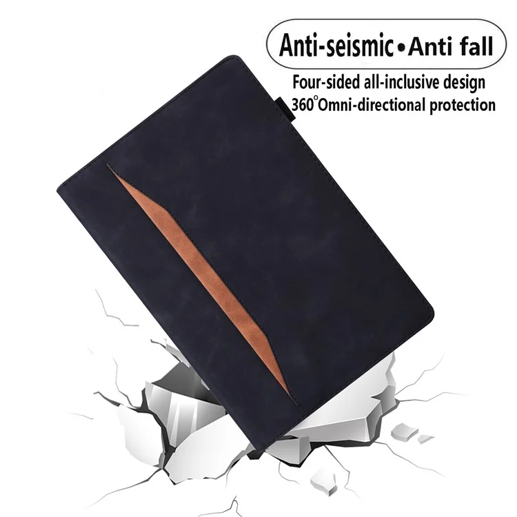Portefeuille en cuir à poche avant, support pour tablette pour Samsung Galaxy Tab A7 10.4 (2020) / (2022) - Noir
