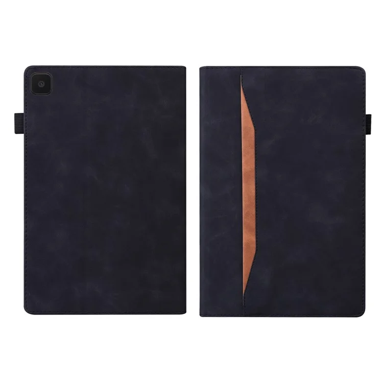 Business Style Leather Wallet Stand Tablet Cover with Front Pocket for Samsung Galaxy Tab A7 Lite 8.7-inch - Black