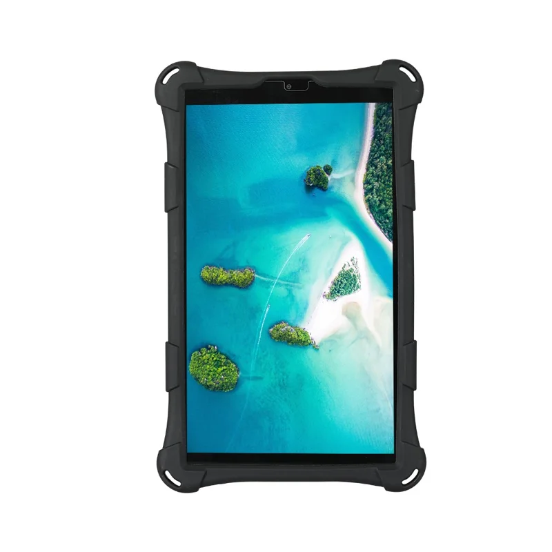 Kickstand Design PC + Silicone Protective Tablet Cover Case with Lanyard for Samsung Galaxy Tab A7 Lite 8.7-inch - Black