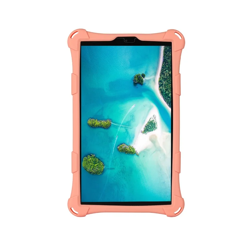 Kickstand Design PC + Silicone Protective Tablet Cover Case with Lanyard for Samsung Galaxy Tab A7 Lite 8.7-inch - Pink