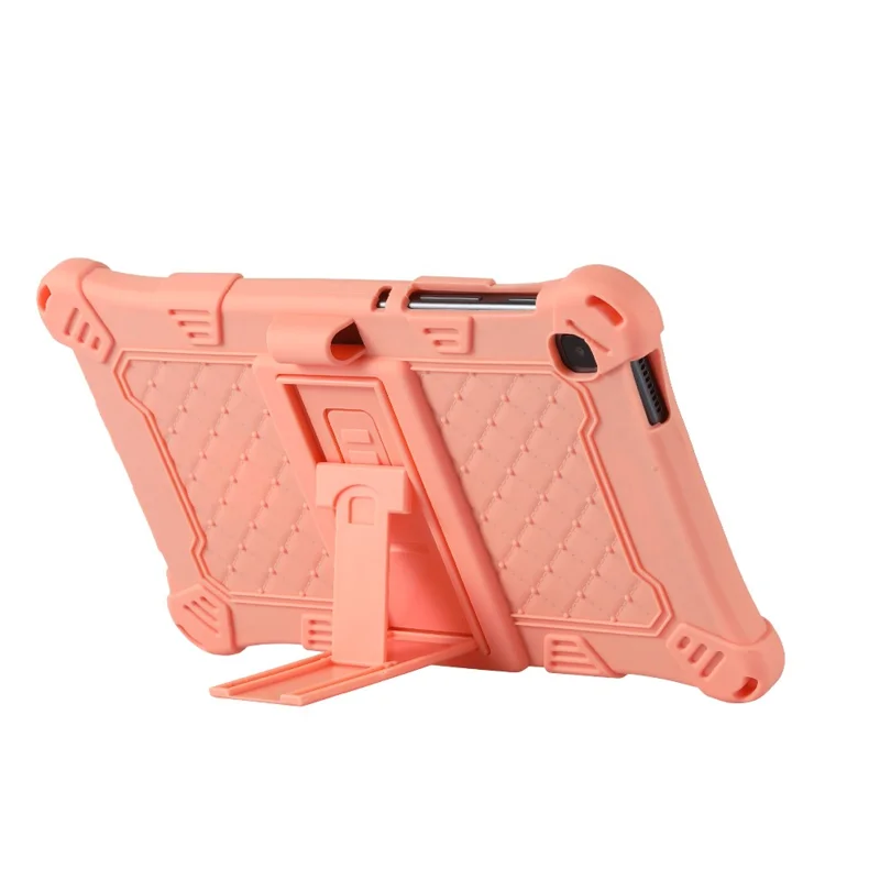 Kickstand Design PC + Silicone Protective Tablet Cover Case with Lanyard for Samsung Galaxy Tab A7 Lite 8.7-inch - Pink