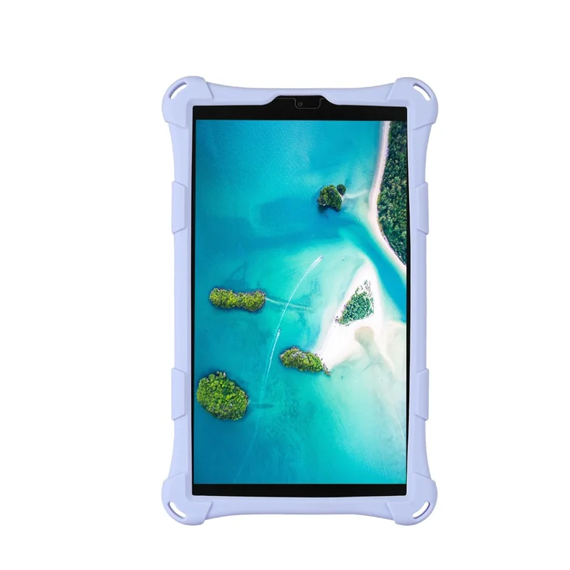 Kickstand Design PC + Silicone Protective Tablet Cover Case with Lanyard for Samsung Galaxy Tab A7 Lite 8.7-inch - Purple