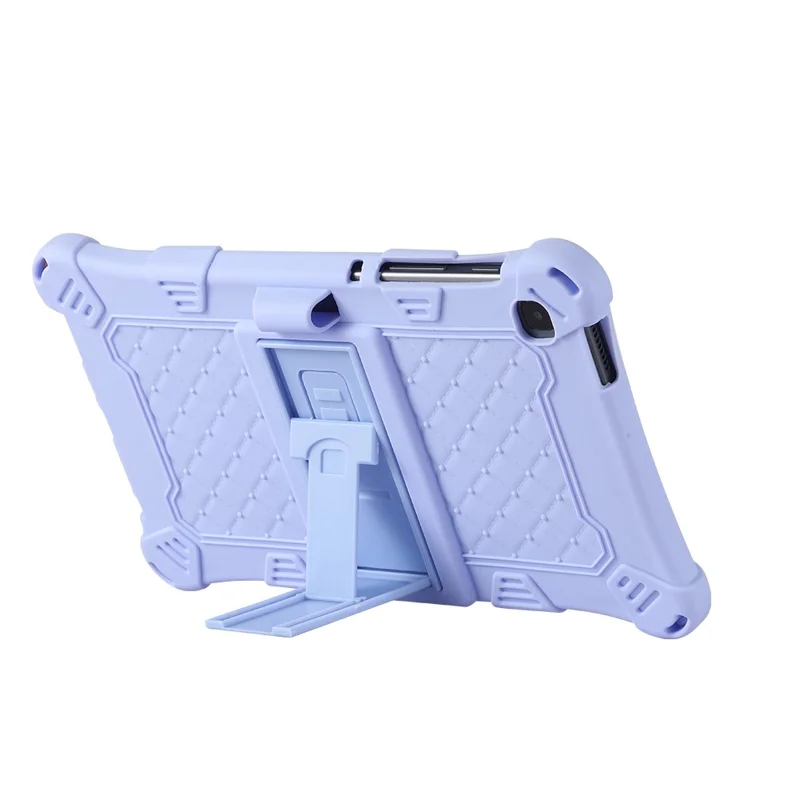 Kickstand Design PC + Silicone Protective Tablet Cover Case with Lanyard for Samsung Galaxy Tab A7 Lite 8.7-inch - Purple
