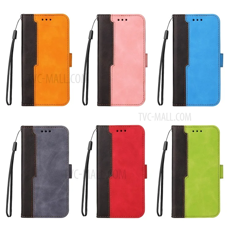Dual-coulor Splicing Design Business Style Stand Stand Case Pour Samsung Galaxy A52 4g / 5G / A52s 5G - Vert