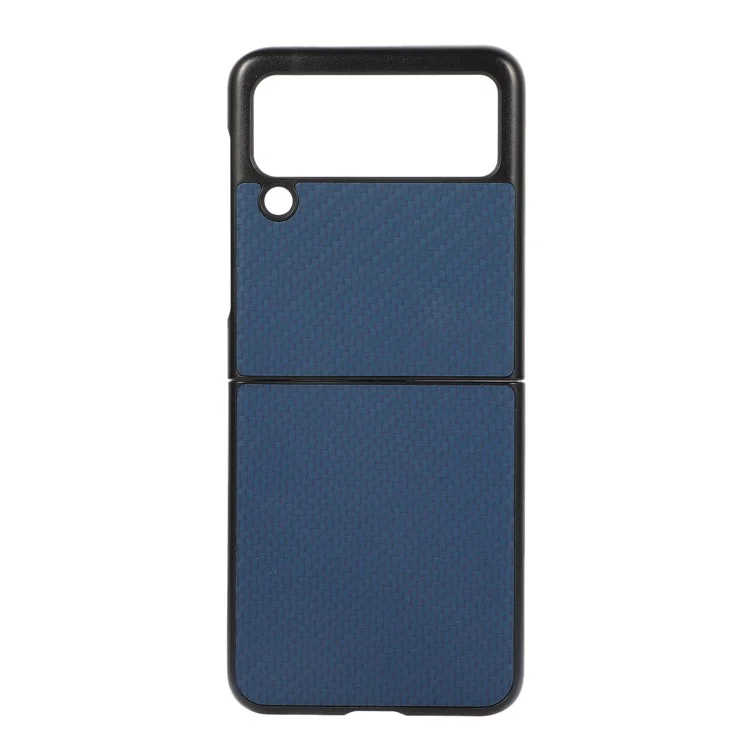 Für Samsung Galaxy Z Flip3 5G Carbonfaser Textur Design Leder Hybrid Slim Phone Cover Handy Hülle - Blau