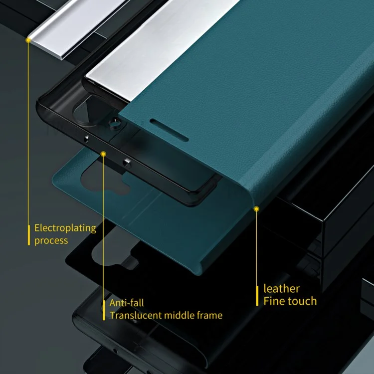 Magnetisches, selbstabsorbierendes Leder-Telefongehäuse für Samsung Galaxy S20 Plus - Weiß