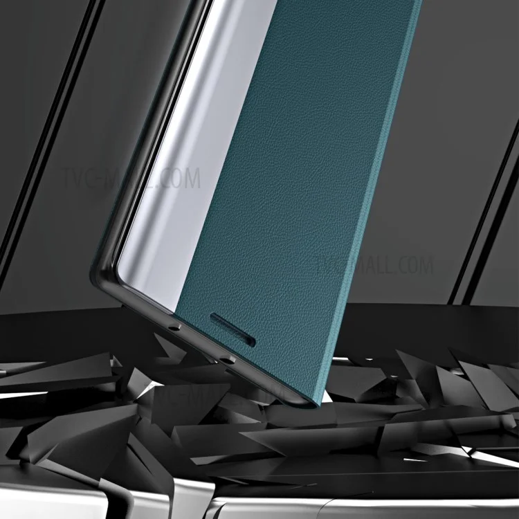 Magnetisches, selbstabsorbierendes Leder-Telefongehäuse für Samsung Galaxy S20 Plus - Weiß