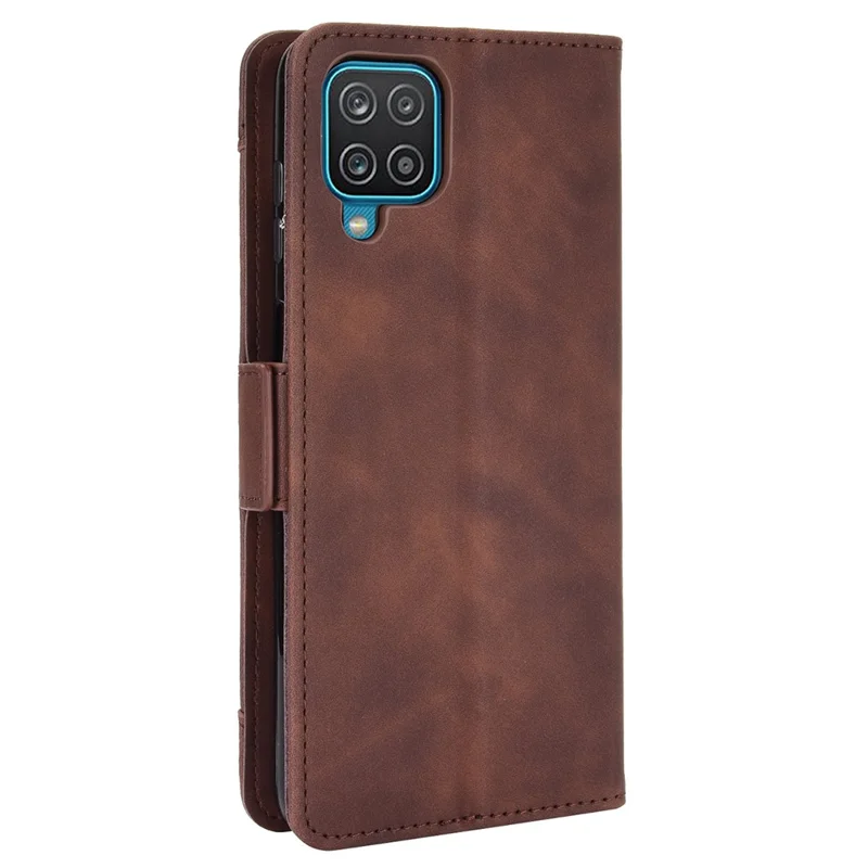 Wallet Design Phone Cover Stand Case with Multiple Card Slots for Samsung Galaxy M32 (Global Version) - Brown