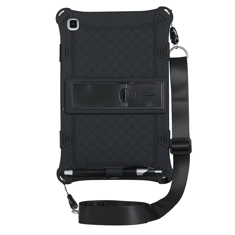 PC bien protegido + Funda de tablet híbrida de silicona con soporte para Samsung Galaxy Tab A7 10.4 (2022) / (2020) - Negro