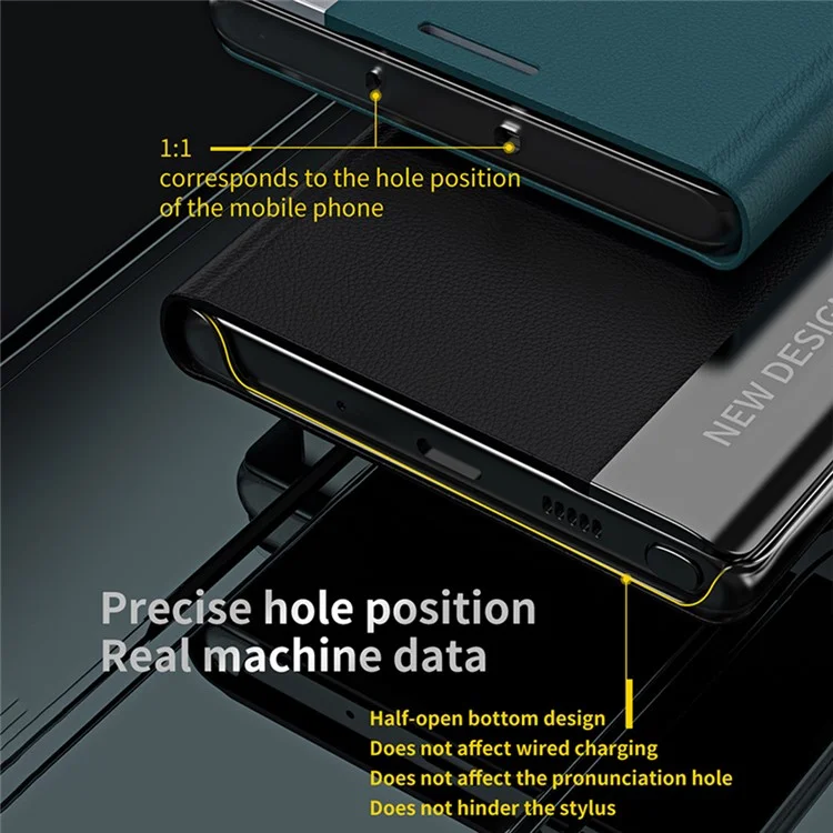 Fall Proof Stand Design PU Leather Phone Case Shell for Samsung Galaxy A12 - Black