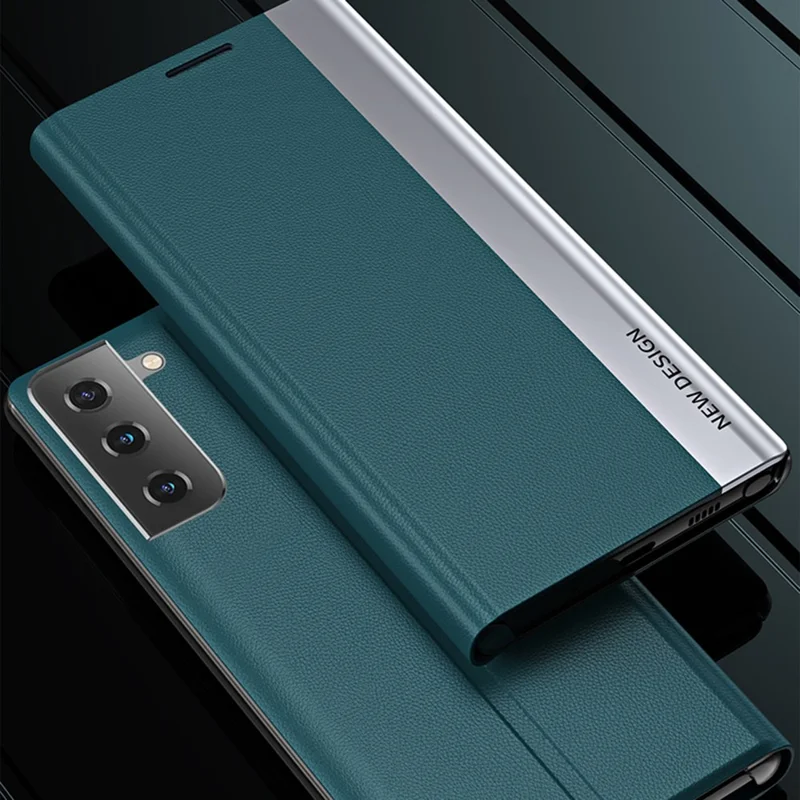 Standaard ontwerp automatisch hechthuid telefoonhoesje voor Samsung Galaxy S21 5G / 4G - Zilver