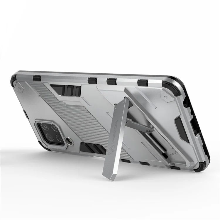 Shock-resistenter PC + Tpu-combo-hülle Kickstand Design Protective Phone Hülle Für Samsung Galaxy M32 (globale Version) - Weiß