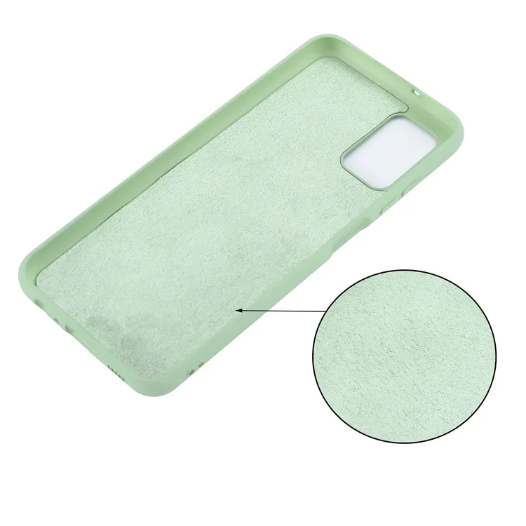 Body Slim Soft  Liquid Silicone Gel Rubber Phone Case with Strap for Samsung Galaxy A03s (166.5 x 75.98 x 9.14mm) - Green