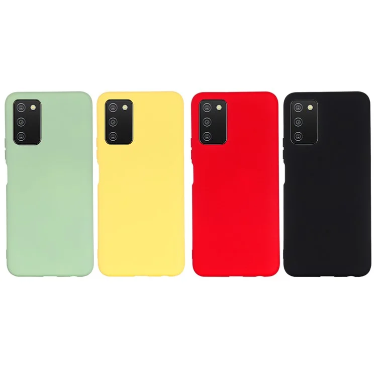 Body Slim Soft  Liquid Silicone Gel Rubber Phone Case with Strap for Samsung Galaxy A03s (166.5 x 75.98 x 9.14mm) - Green