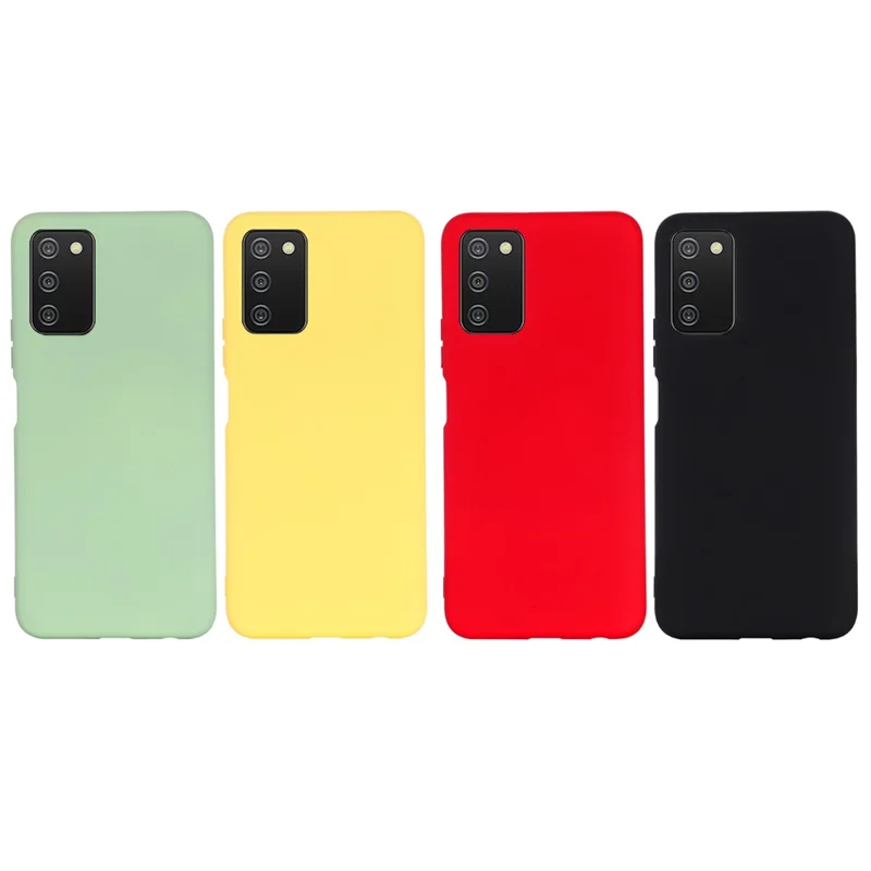 Body Slim Soft  Liquid Silicone Gel Rubber Phone Case with Strap for Samsung Galaxy A03s (166.5mm) - Black