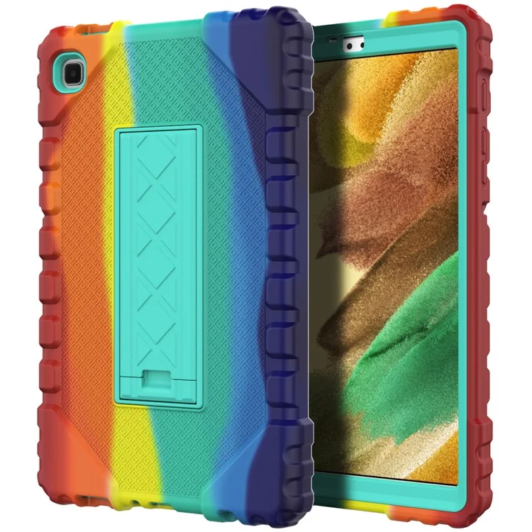 For Samsung Galaxy Tab A7 Lite 8.7-inch T220 / T225 Case Multi-Color Camouflage Kickstand Hybrid Tablet Cover - Red