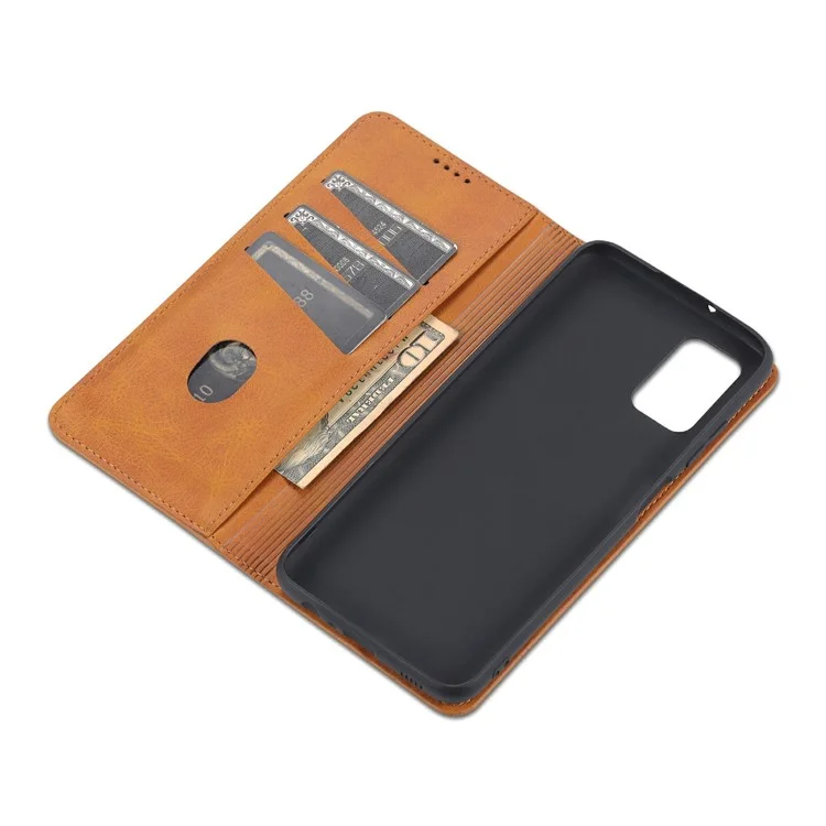 AZNS Shockproof Wallet Design PU Leather Folio Flip Phone Case Cover for Samsung Galaxy A03s (166.5 x 75.98 x 9.14mm) - Black