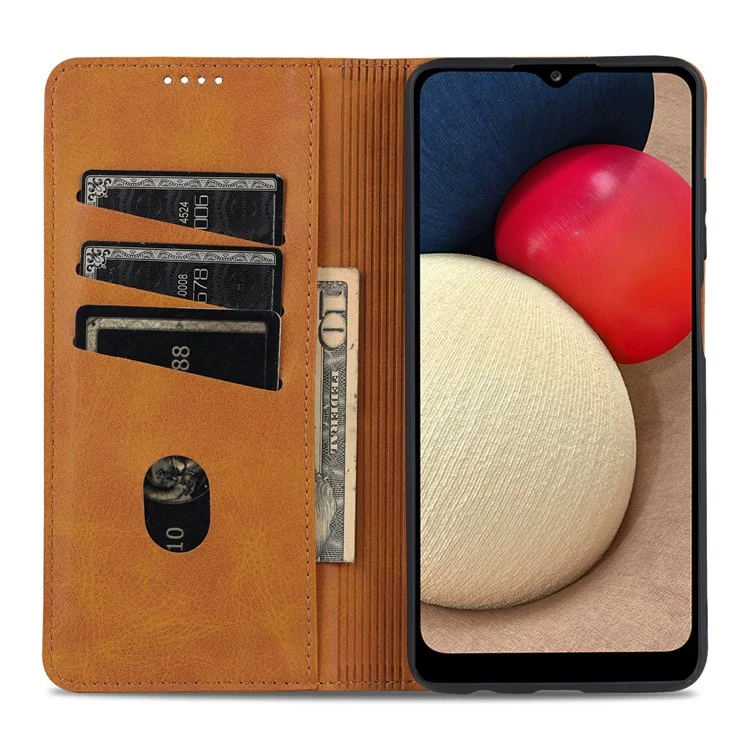 AZNS Shockproof Wallet Design PU Leather Folio Flip Phone Case Cover for Samsung Galaxy A03s (166.5 x 75.98 x 9.14mm) - Black