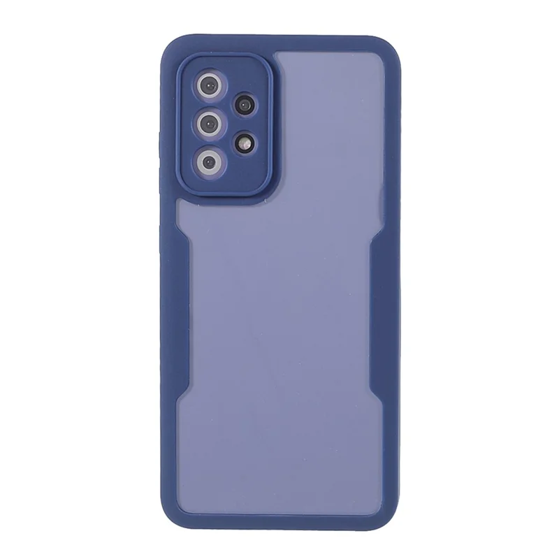 PET-Bildschirmschutz + Acryl-Rückwandplatte + TPU-Rahmen-Schutzhülle für Samsung Galaxy A52 4G/5G / A52s 5G - Blau