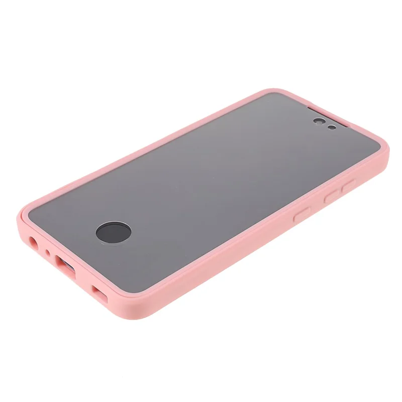 PET skærmprotector + akryl bagpanel + TPU ramme beskyttelsesdæksel til Samsung Galaxy A52 4G/5G / A52s 5G - Pink